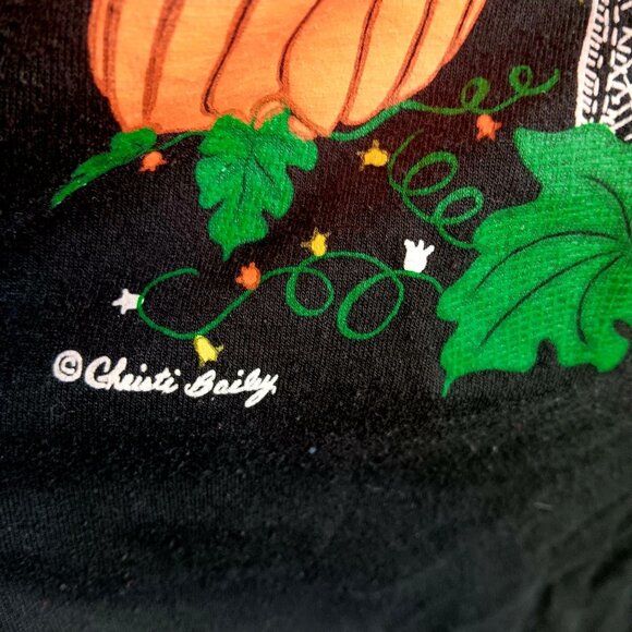 Vintage XL T-shirt Halloween "Punkin Patch 1990's Jerzees " Scarecrow Pumpkin US - Picture 4 of 6